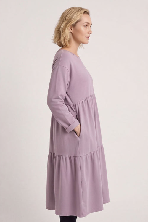 Petunia Tiered Cotton Dress Mauve – image 2 of 5