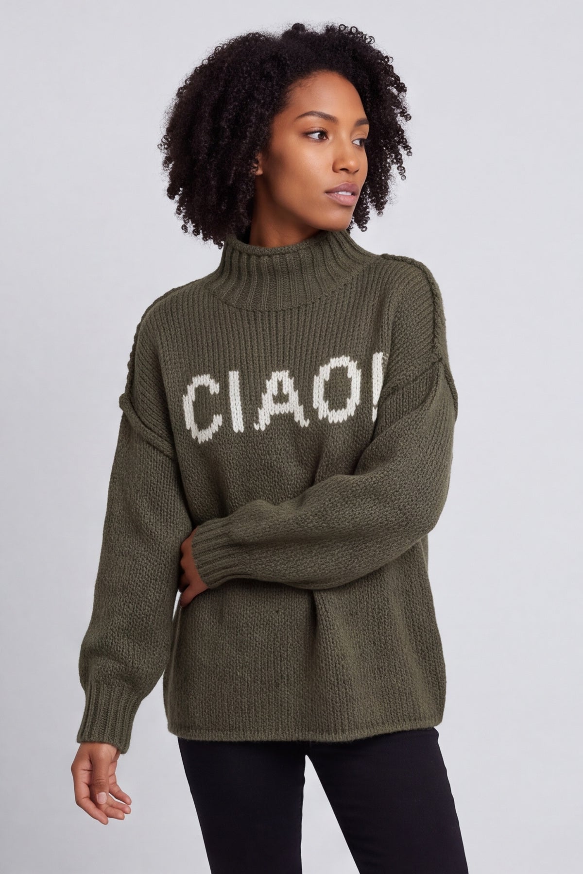 Ciao Knitted Jumper Khaki – image 3 of 6
