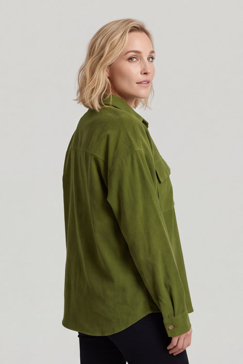 Tonya Needlecord Jacket Olive - Image 4