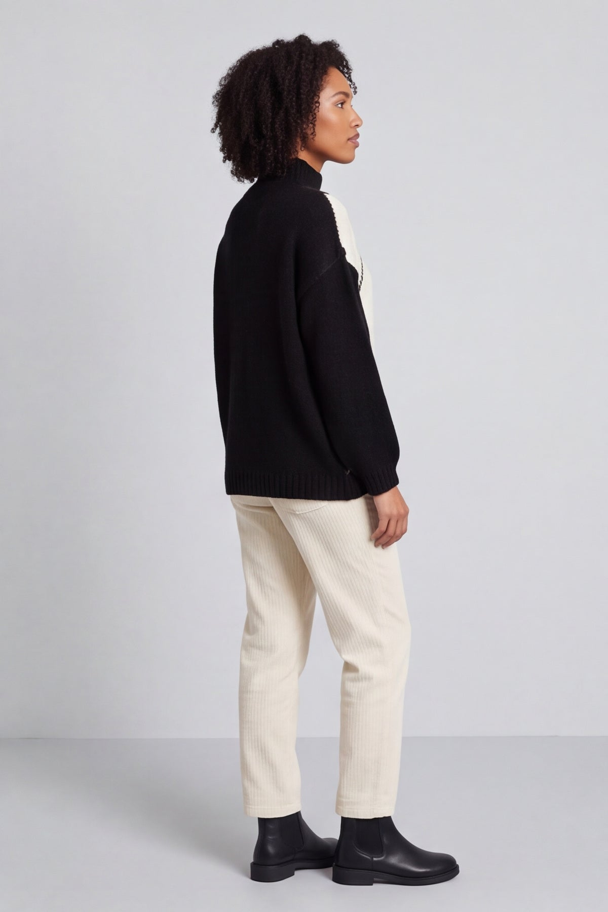 Rodina Argyle Knitted Jumper Black – image 3 of 6