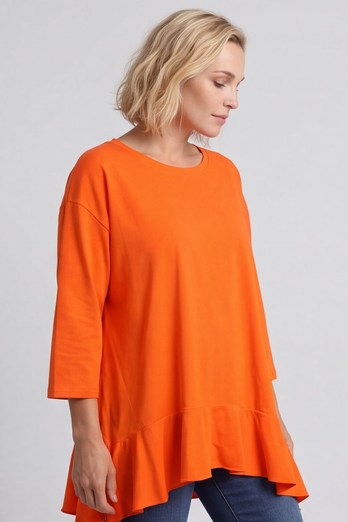 Carey Frill Cotton Top Orange – image 3 of 6