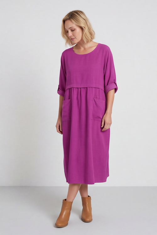Etta Needlecord Dress Berry – image 3 of 5