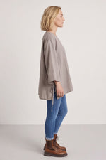 Nulvi V-Neck Linen Top Mocha Mocha - Nulvi V-Neck Linen Top Mocha – image 1 of 4