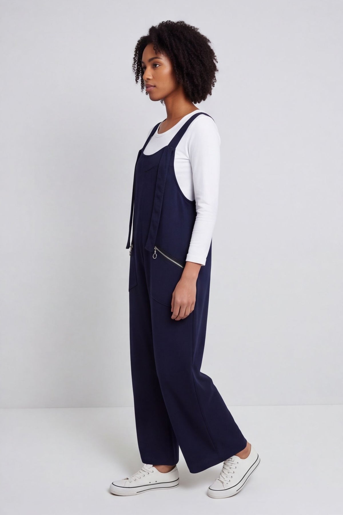 Kinley Pocket Cotton Jumpsuit Navy – image 3 of 6