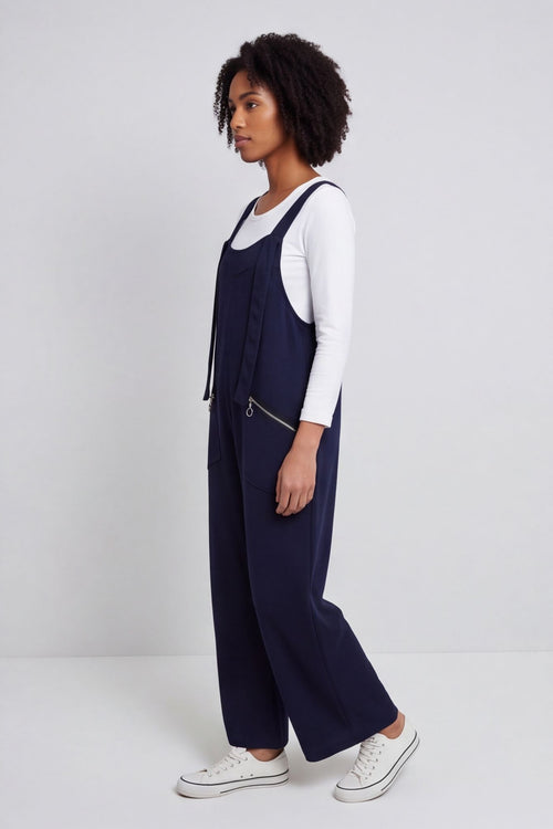 Kinley Pocket Cotton Jumpsuit Navy – image 3 of 6