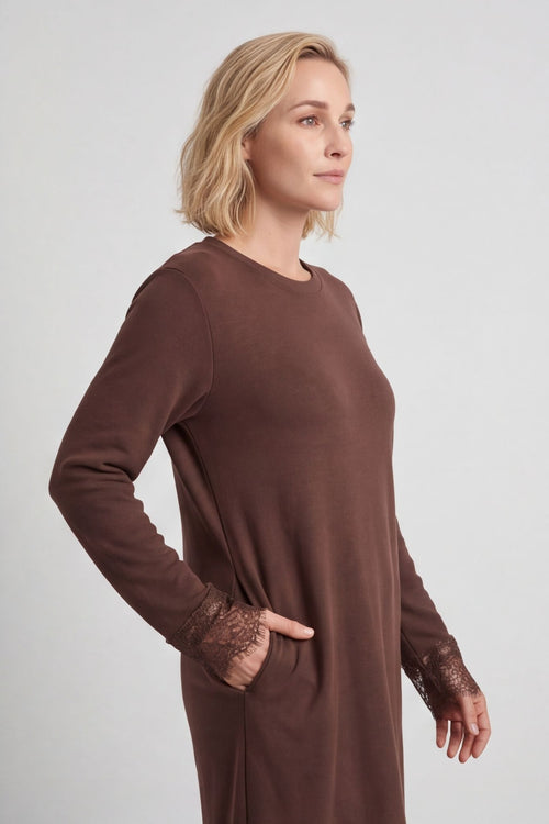Merinda Lace Detail Dress Cocoa – image 2 of 5