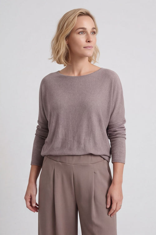Trish Wide Leg Cotton Trousers Mocha – image 3 of 6
