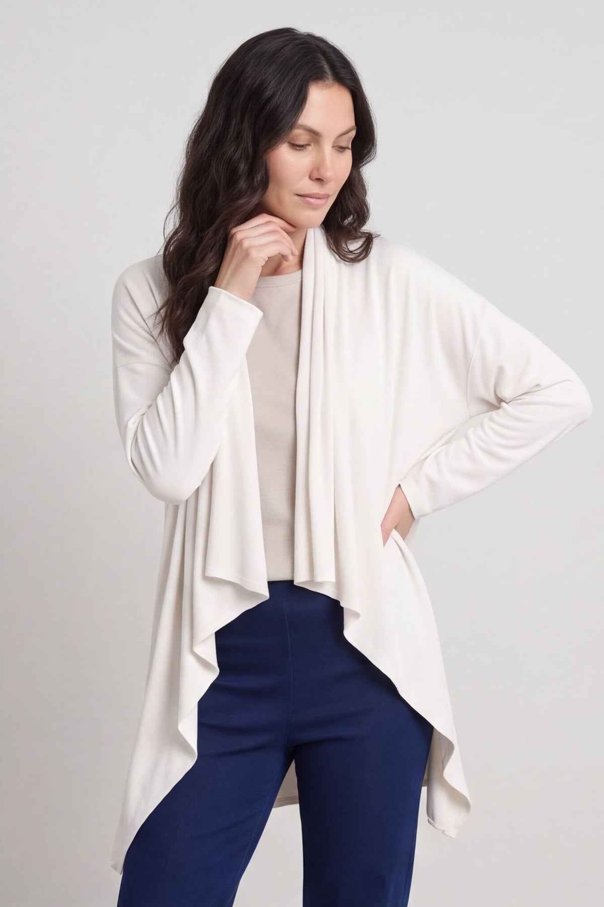 Regan Waterfall Cardigan Stone – image 2 of 4
