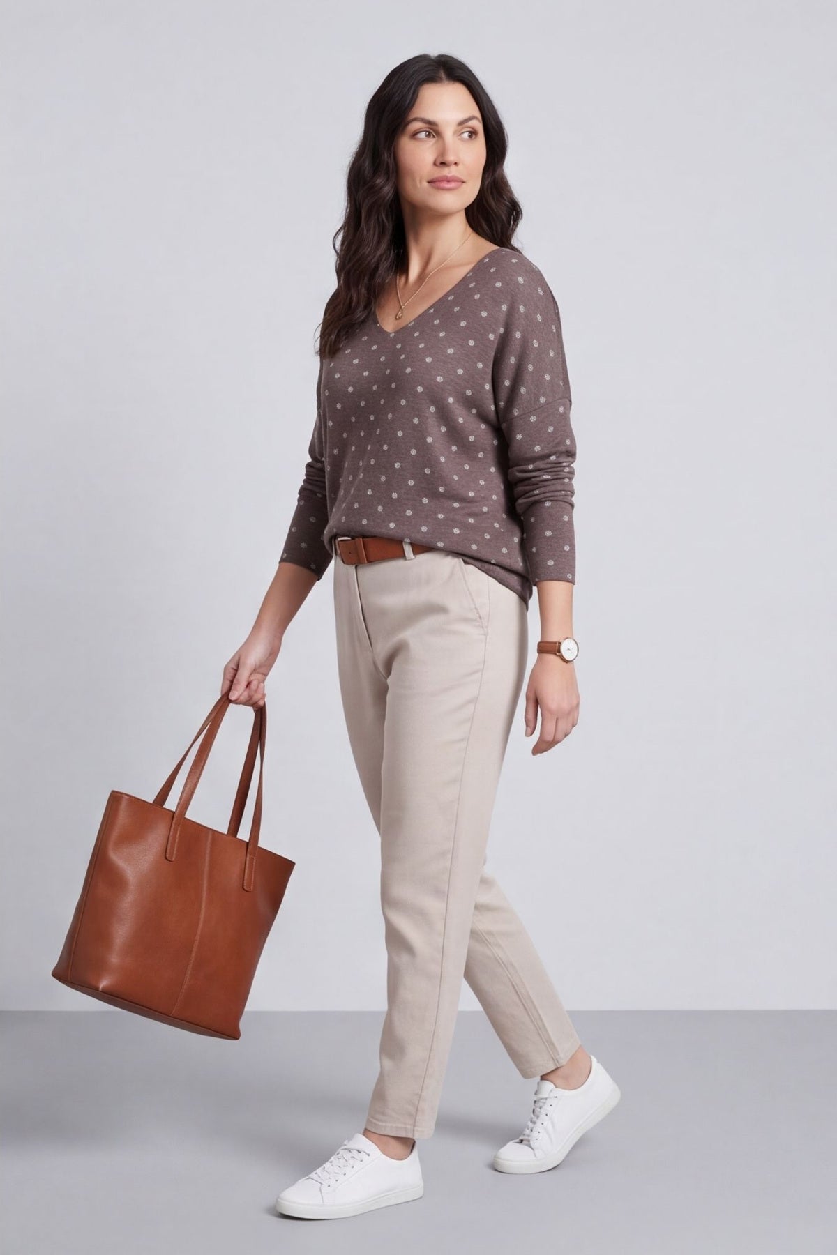 Lola Relaxed Polka Dot V-Neck Top – image 3 of 5