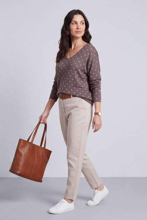 Lola Relaxed Polka Dot V-Neck Top – image 3 of 5