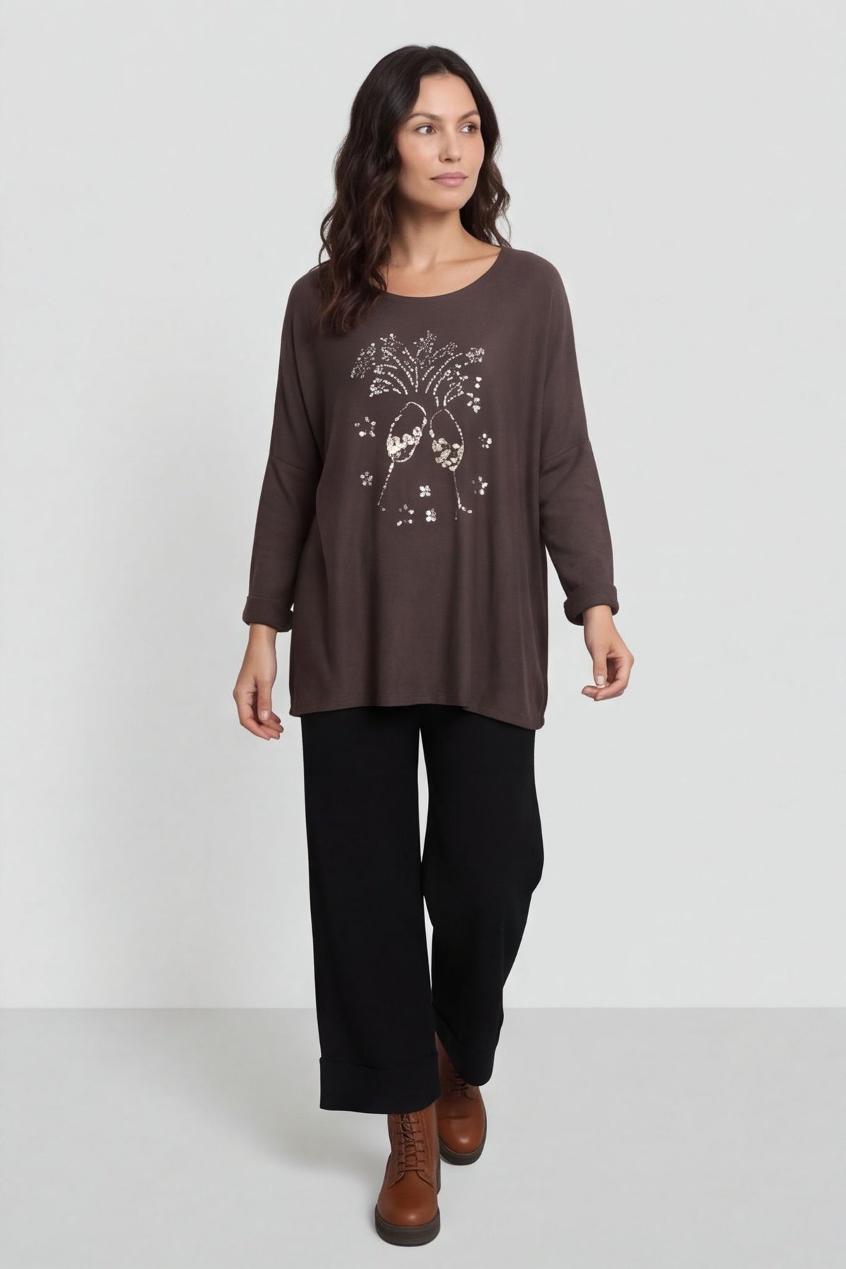 Lillian Cheers Jumper Cocoa – image 3 of 6
