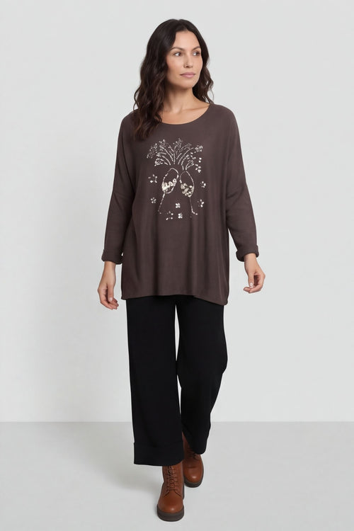 Lillian Cheers Jumper Cocoa – image 3 of 6