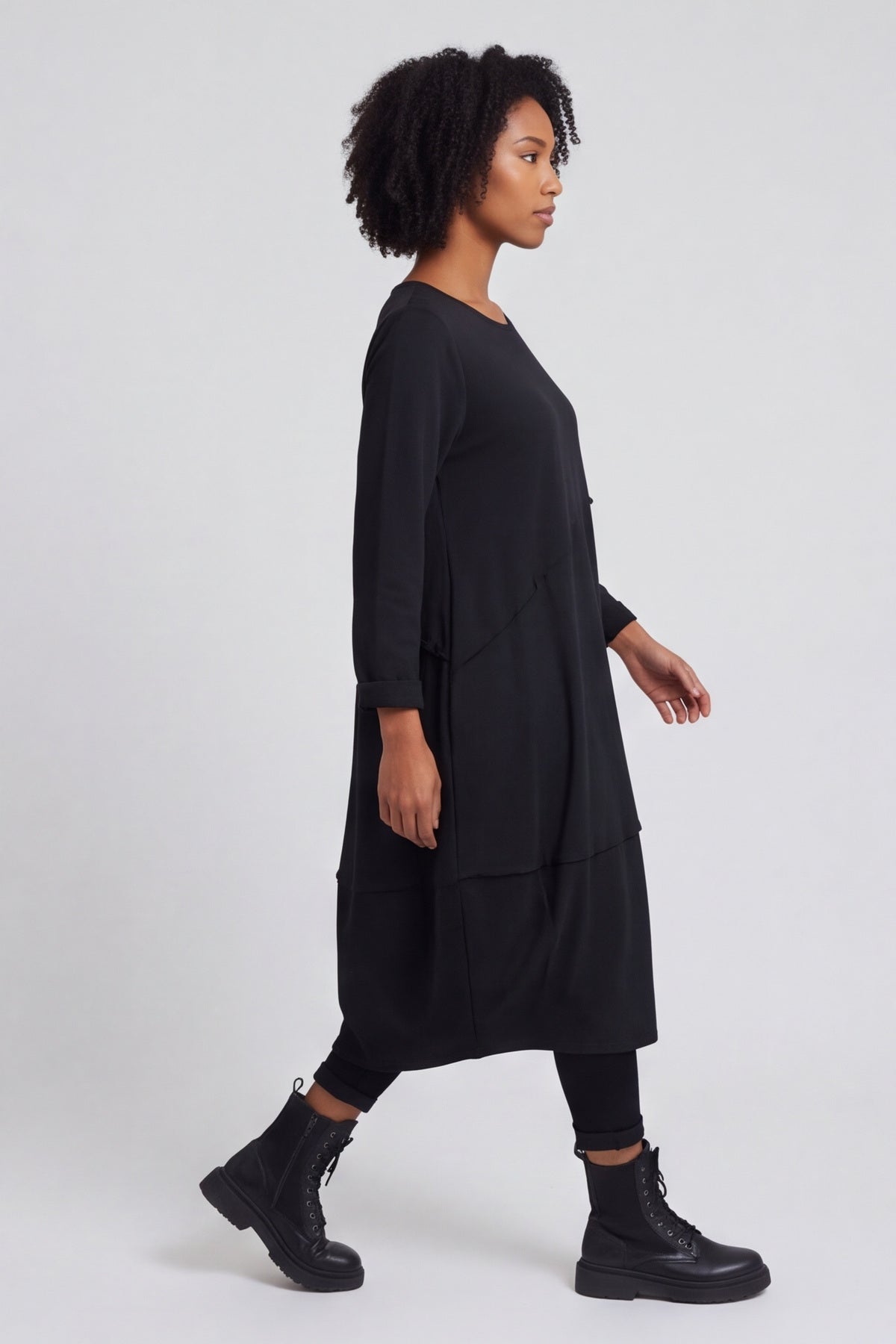 Minnie Seam Detail Cotton Tunic Black – image 3 of 6