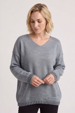 Harper Knitted Jumper Mid Grey – image 3 of 6
