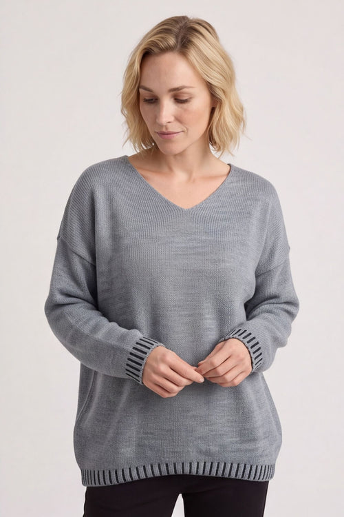 Harper Knitted Jumper Mid Grey – image 3 of 6