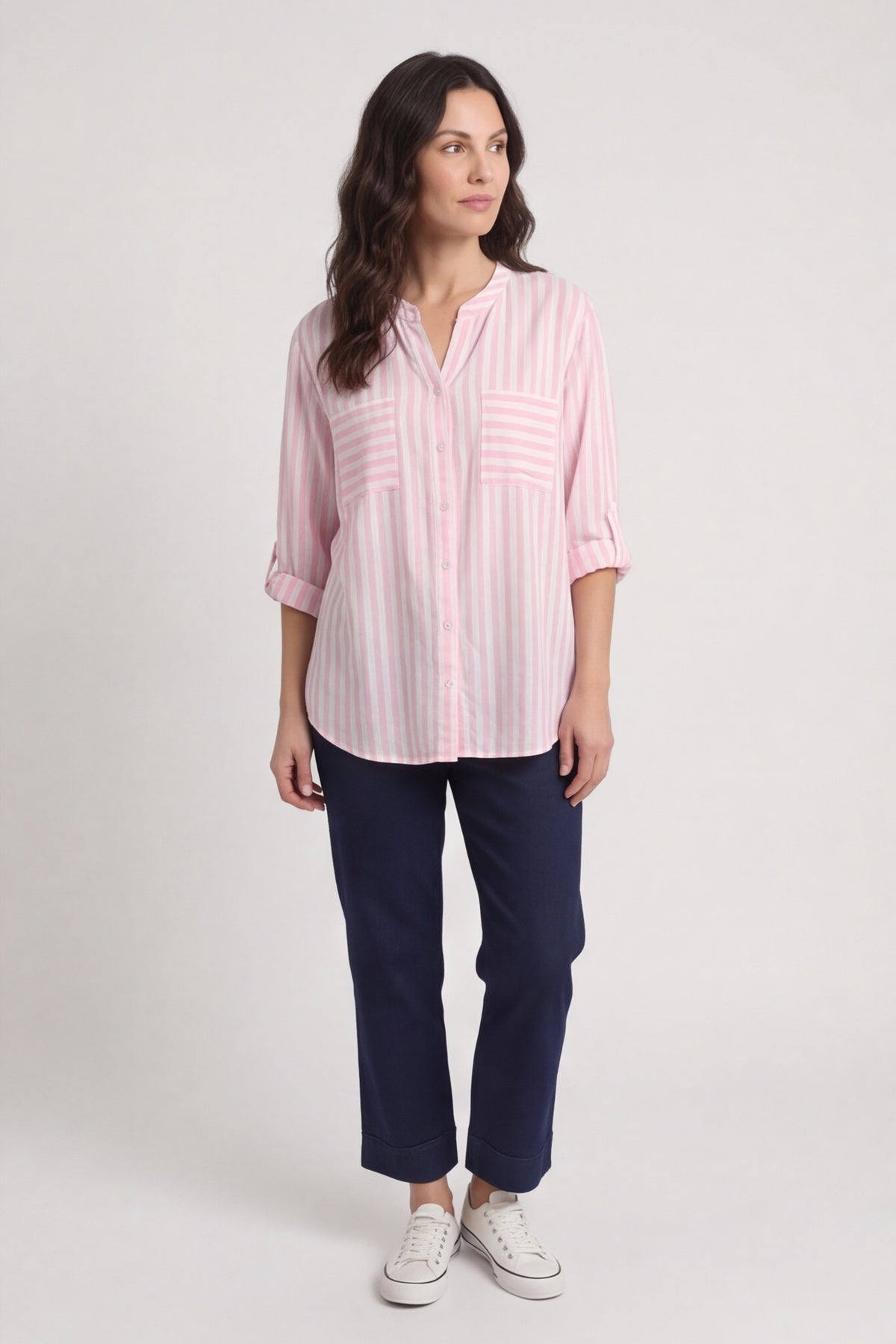 Jaynie Gingham Tie Front Shirt Pink – image 3 of 6
