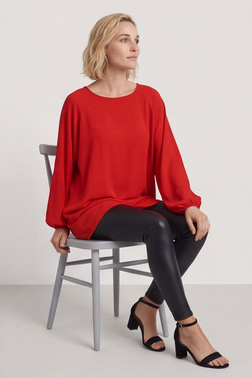 Salina Long Sleeve Top Red – image 3 of 5