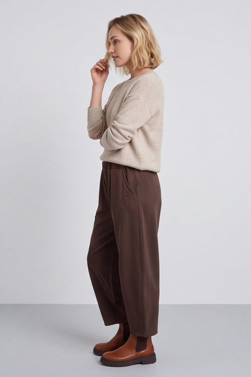 Yasmina Cropped Cotton Trousers Cocoa – image 3 of 4