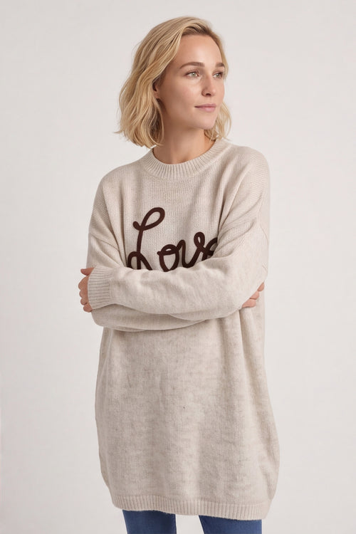 Love Knitted Jumper Dress Beige – image 3 of 5