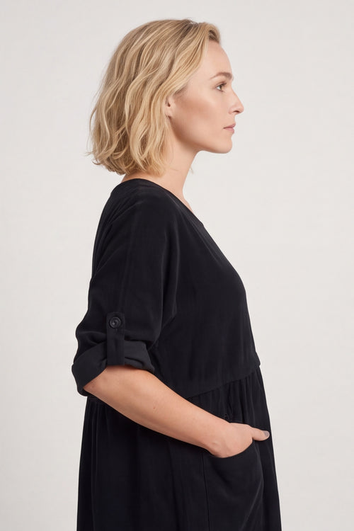 Etta Needlecord Dress Black – image 3 of 4