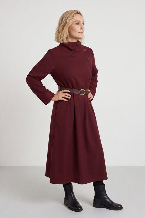 Eudora Belted Dress Wine – image 3 of 6