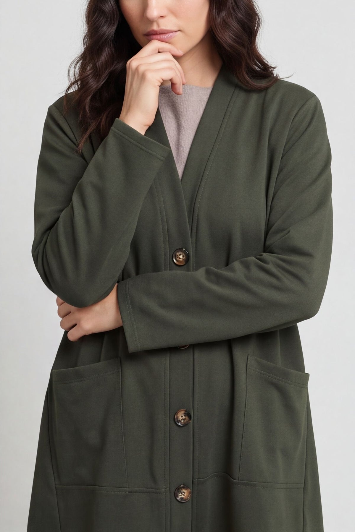 Ernestina Button Jacket Khaki – image 3 of 6