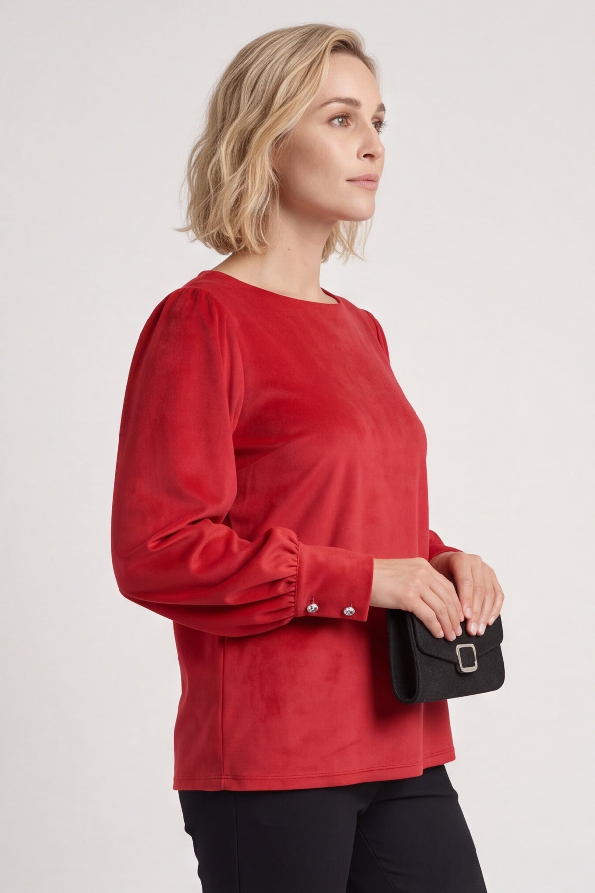 Zannah Button Back Tunic Red – image 3 of 6