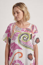 Aurora Leaf Linen Shift Dress White - Aurora Leaf Linen Shift Dressen – image 1 of 3