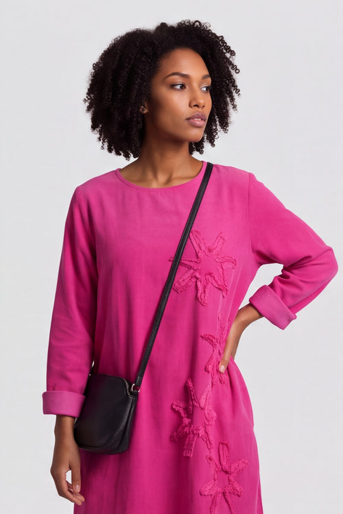 Florina Flower Patch Needlecord Dress Fuchsia – image 3 of 6