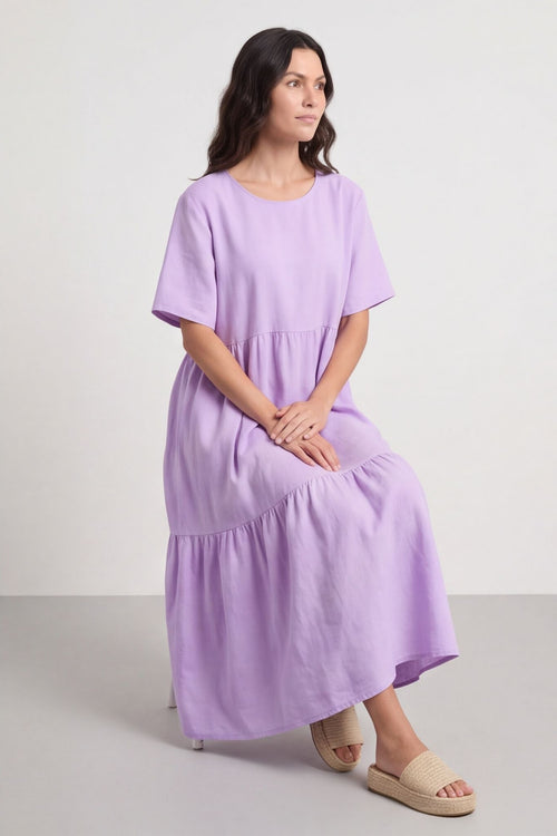 Nova Linen Dress Lilac – image 3 of 5
