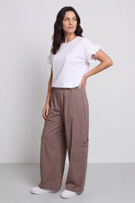 Blair Button Pocket Cotton Trousers Mocha Mocha - Blair Button Pocket Cotton Trousers Mocha – image 2 of 4