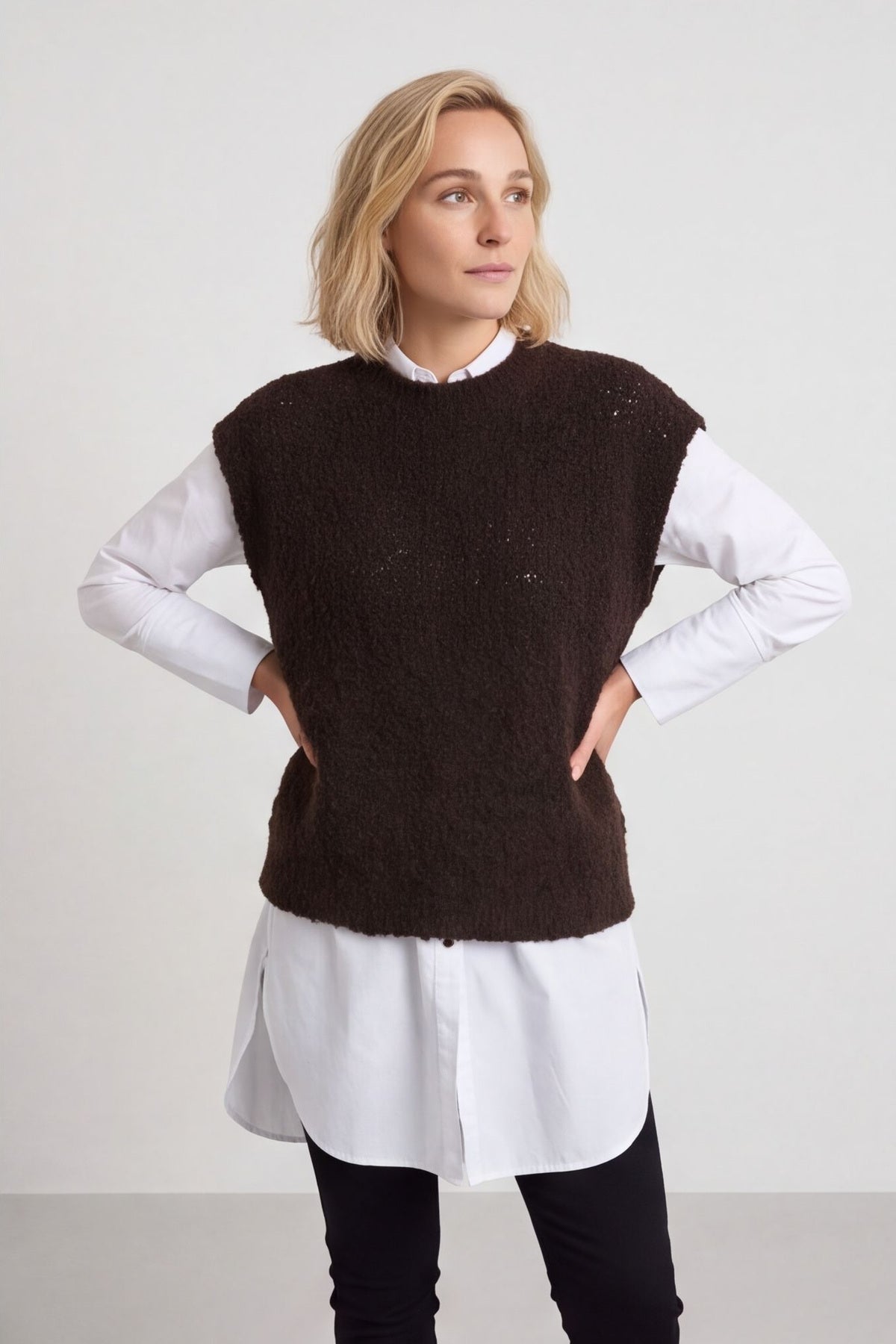 Clancy Boucle Tank Top Cocoa – image 2 of 5