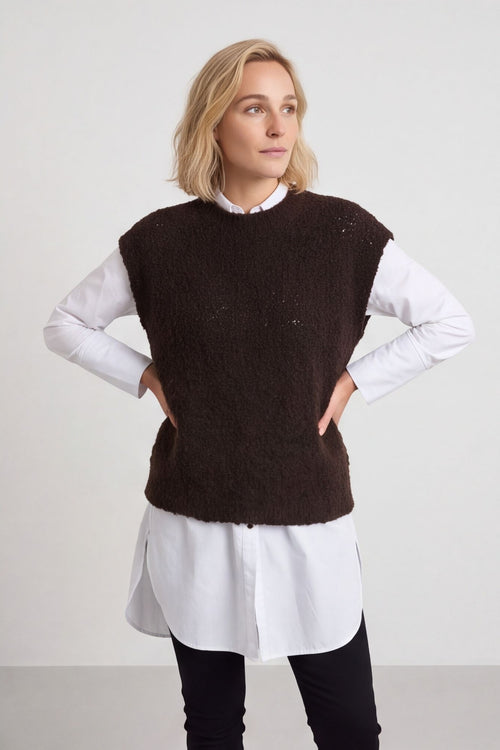 Clancy Boucle Tank Top Cocoa – image 2 of 5