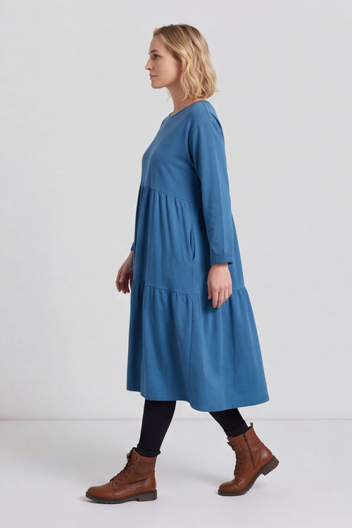 Petunia Tiered Cotton Dress Teal – image 3 of 6