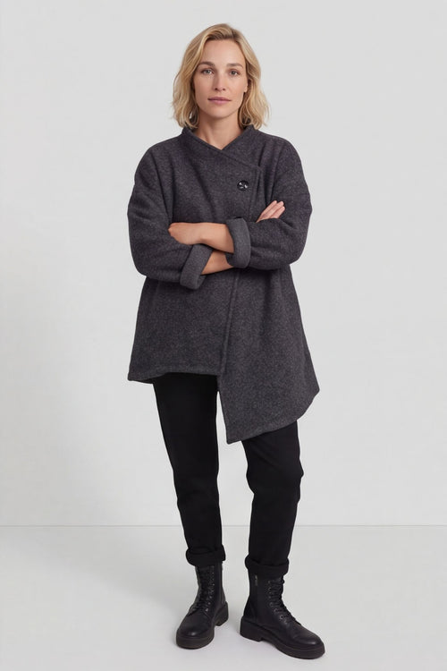 Shona Boucle Jacket Charcoal – image 3 of 5