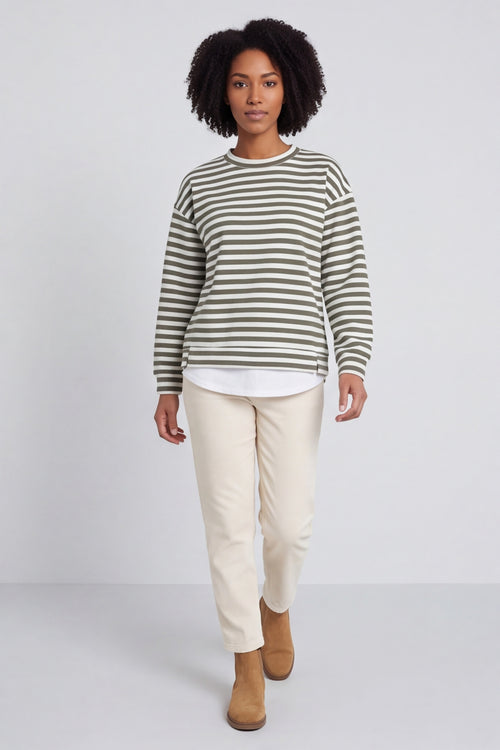 Capricia Stripe Top Khaki – image 3 of 6