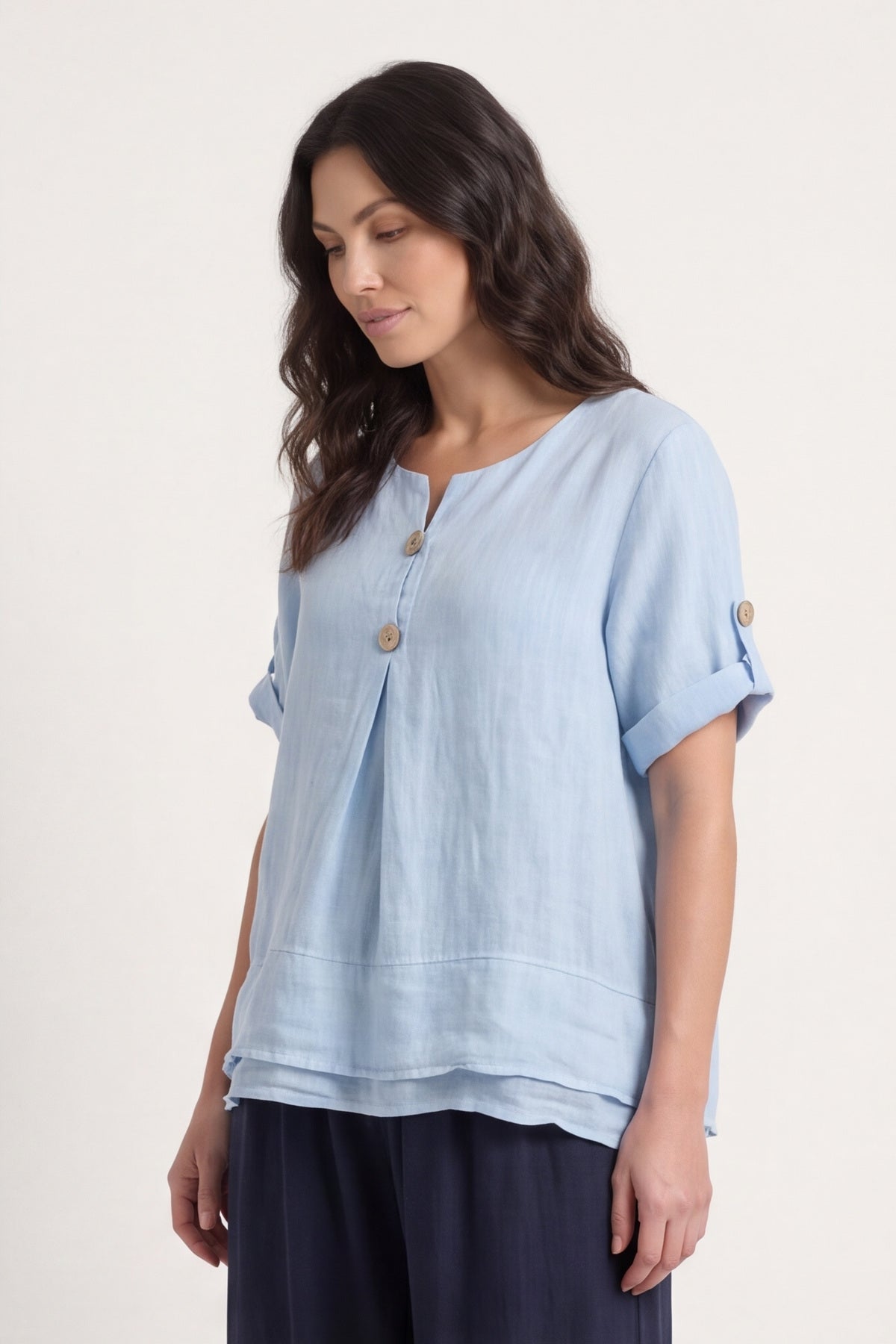 Amara Linen Box Top – image 3 of 6