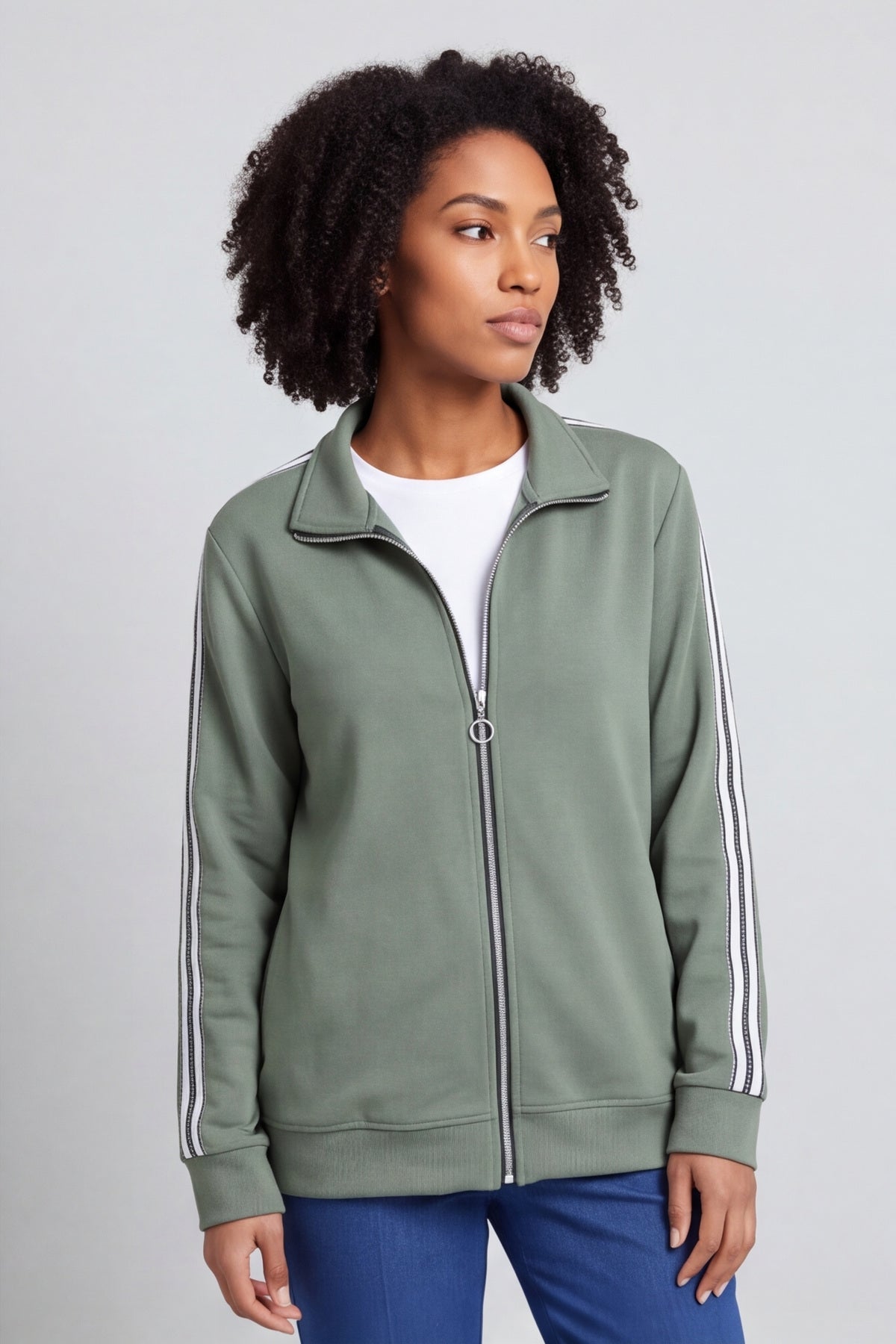 Safiya Zip Jacket Khaki – image 3 of 5