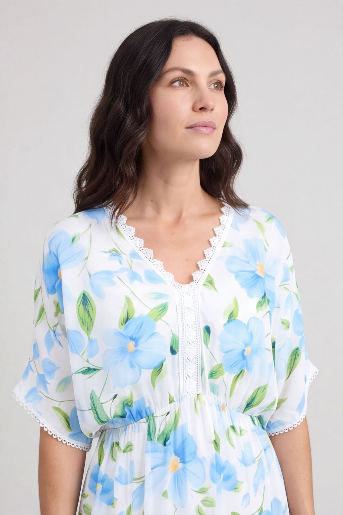 Amyla Floral Print Dress Light Blue – image 3 of 6