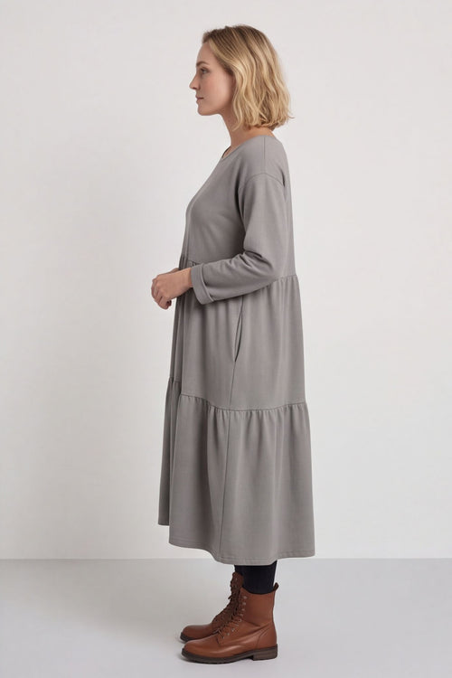 Petunia Tiered Cotton Dress Mocha – image 3 of 5