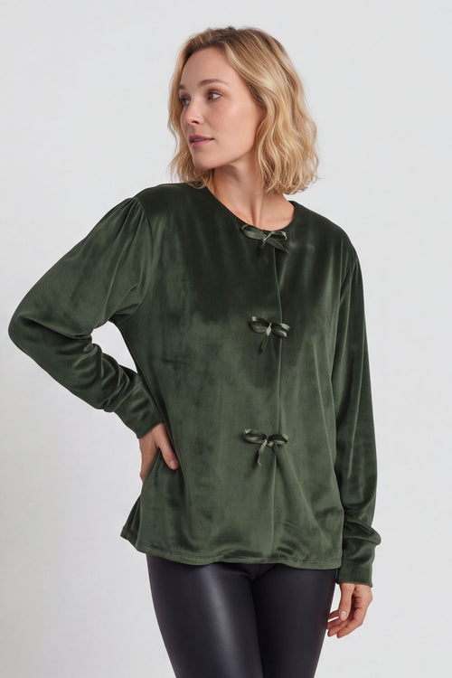 Rhona Bow Front Top Khaki – image 3 of 6