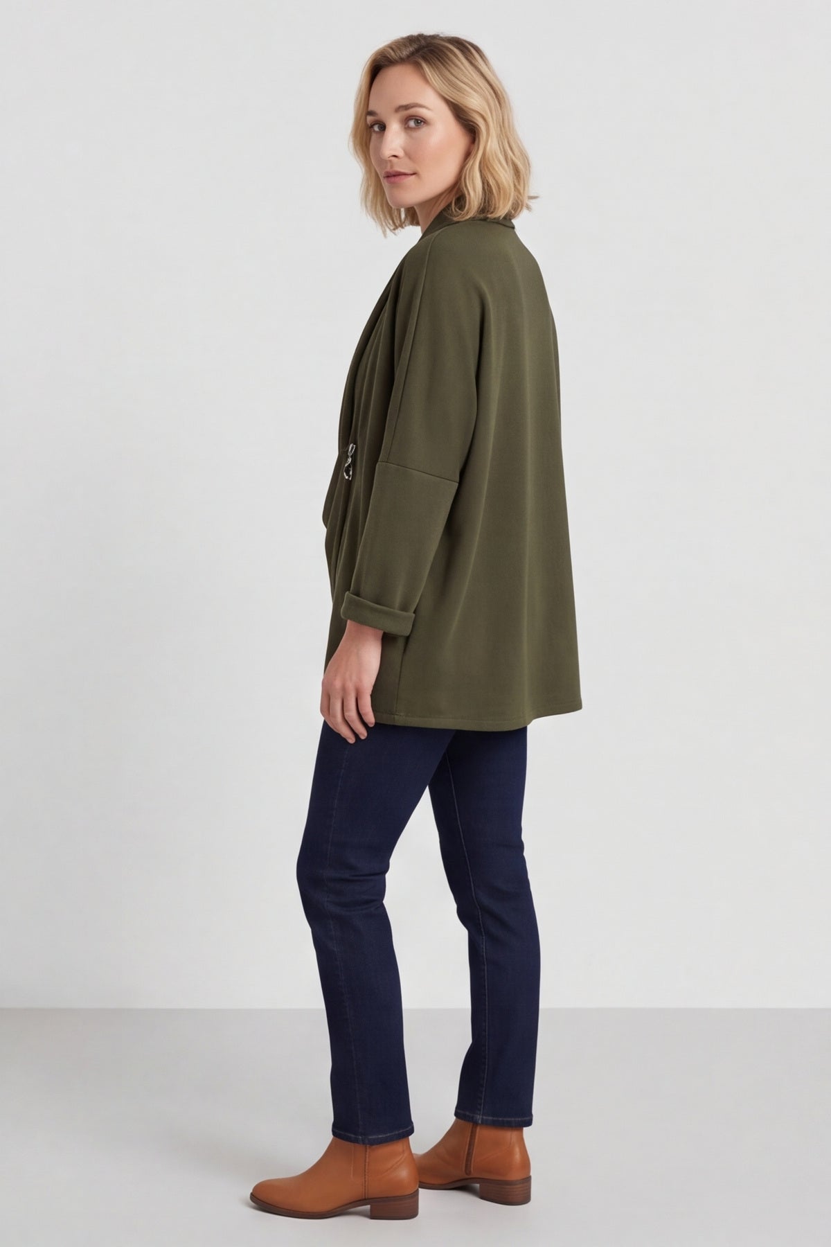 Floella Zip Cotton Jacket Khaki – image 3 of 6