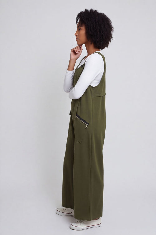 Kinley Pocket Cotton Jumpsuit Khaki – image 3 of 6