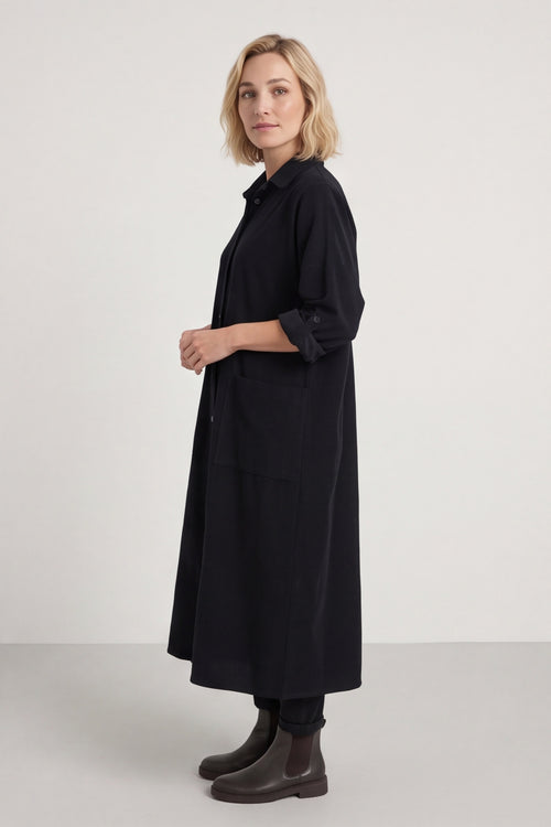 Lecia Needlecord Shirt Dress Black – image 3 of 4