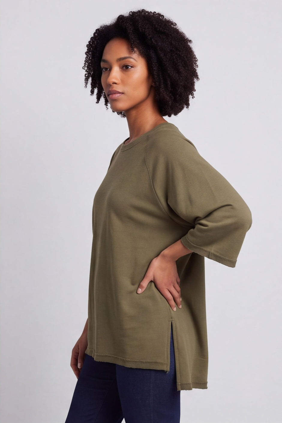 Ginny Cotton Top Khaki – image 3 of 6