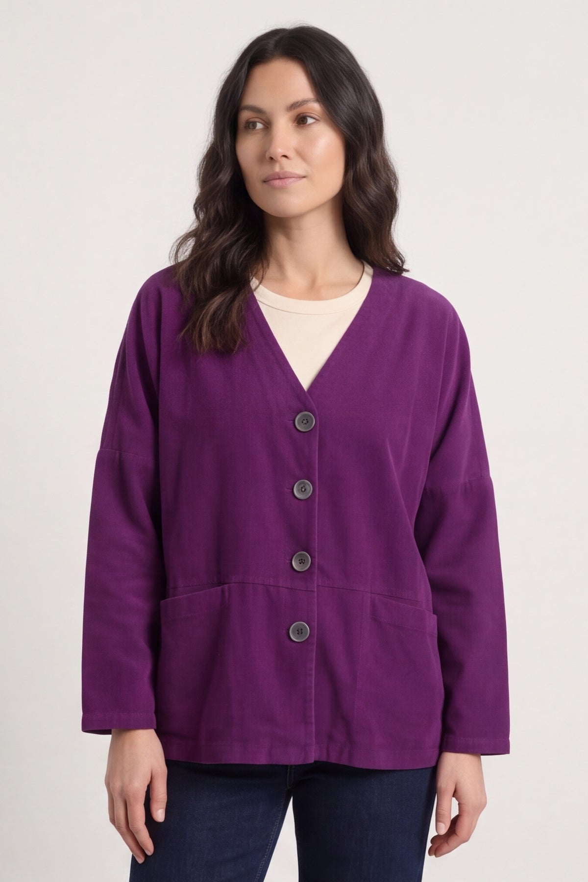 Kristen Needlecord Jacket Purple – image 1 of 4