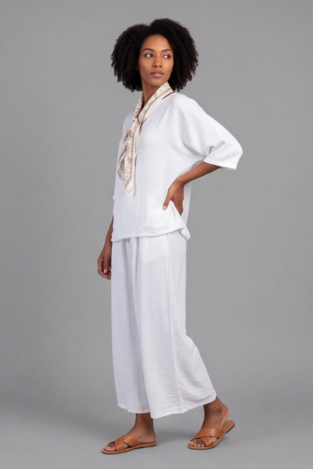 Athena Wide Leg Trousers White – image 3 of 6
