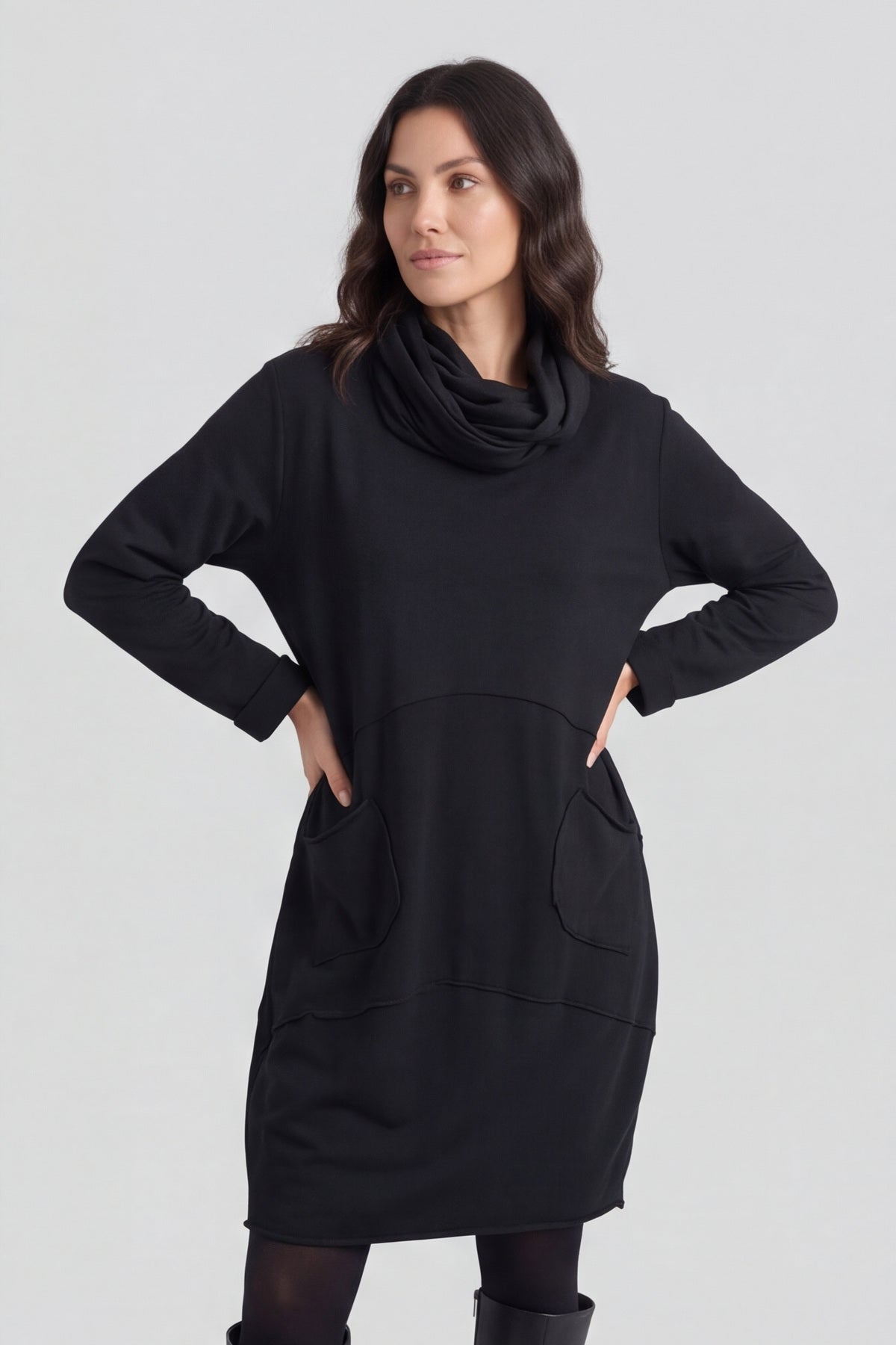 Rizo Snood Cotton Dress Black – image 3 of 6