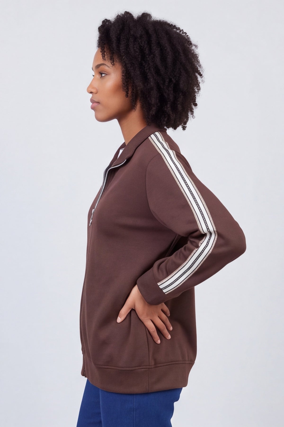Safiya Zip Jacket Cocoa – image 3 of 6