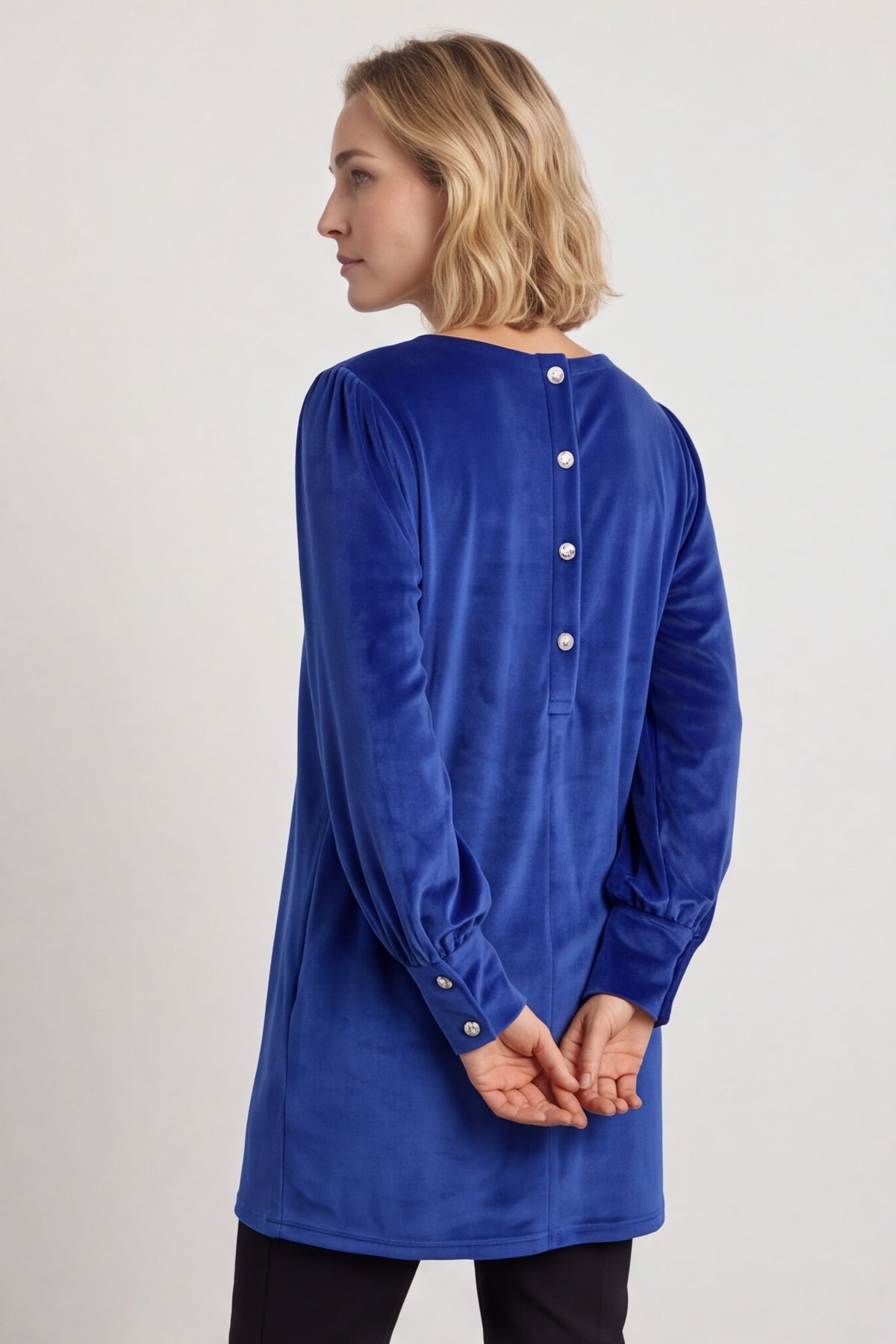 Zannah Button Back Tunic Cobalt – image 2 of 4